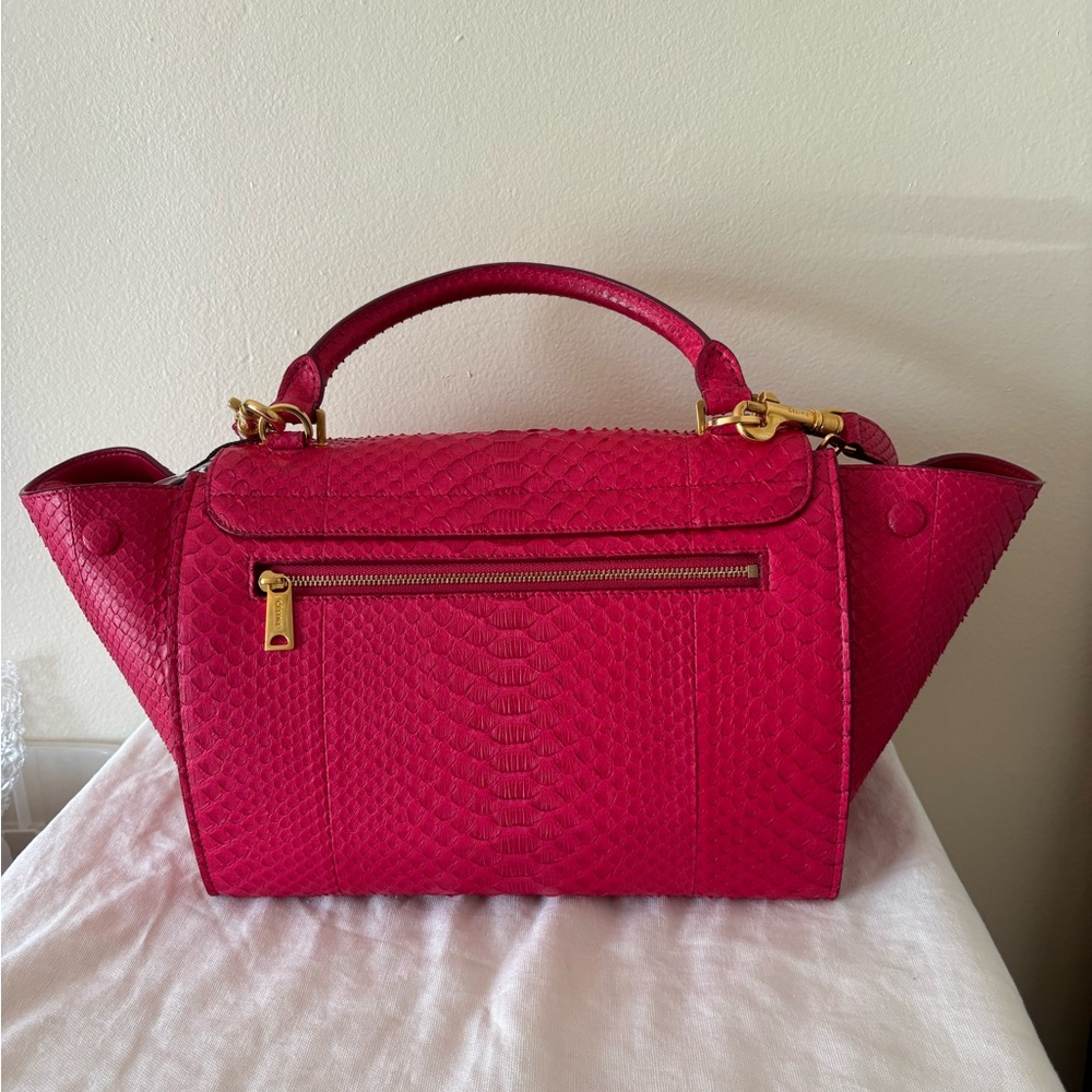 Stunning Celine Python Trapeze Shoulder And Handb… - image 2
